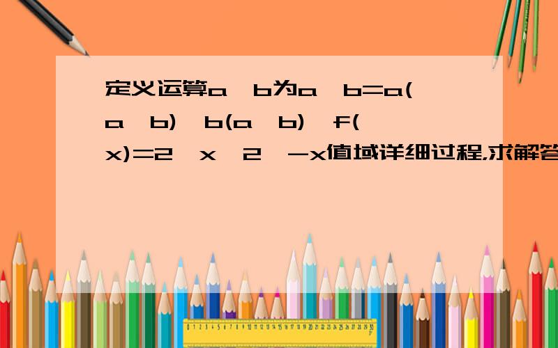 定义运算a*b为a*b=a(a≤b),b(a>b),f(x)=2^x*2^-x值域详细过程，求解答，谢谢~