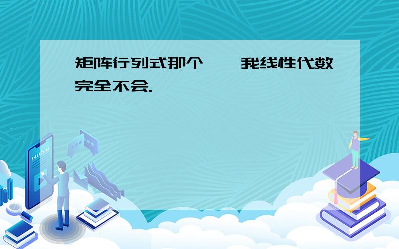 矩阵行列式那个……我线性代数完全不会.