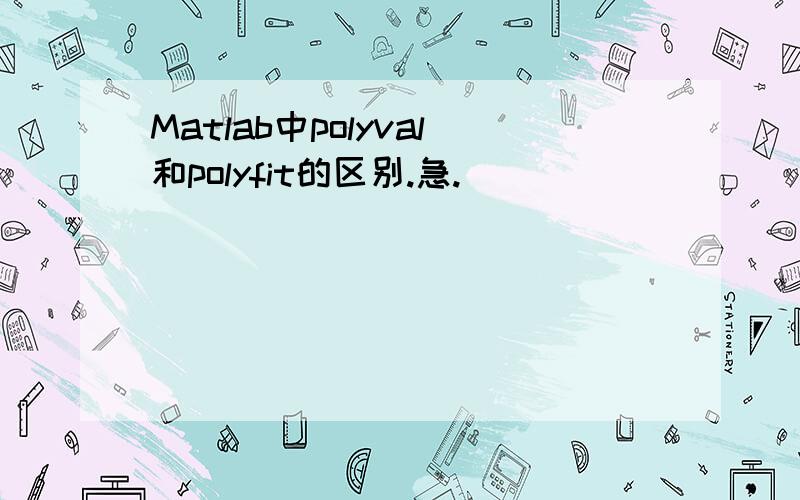 Matlab中polyval和polyfit的区别.急.