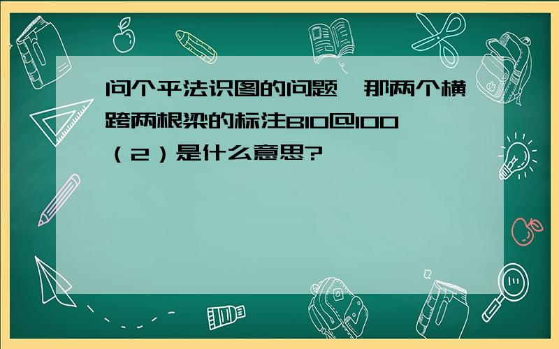 问个平法识图的问题,那两个横跨两根梁的标注B10@100（2）是什么意思?