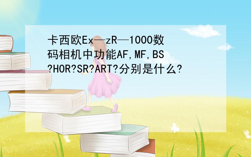 卡西欧Ex—zR—1000数码相机中功能AF,MF,BS?H0R?SR?ART?分别是什么?