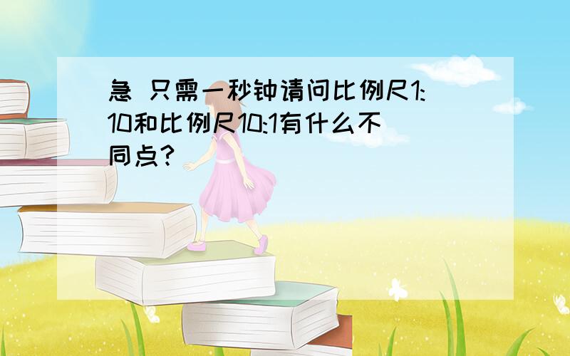 急 只需一秒钟请问比例尺1:10和比例尺10:1有什么不同点?