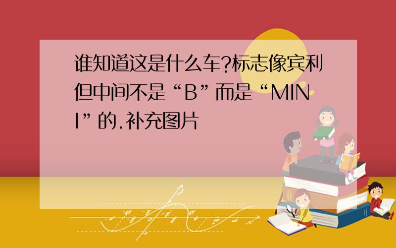 谁知道这是什么车?标志像宾利但中间不是“B”而是“MINI”的.补充图片