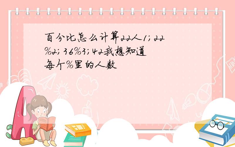 百分比怎么计算22人1；22%2；36%3；42我想知道每个%里的人数