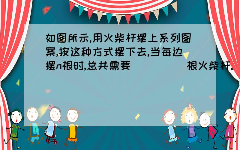 如图所示,用火柴杆摆上系列图案,按这种方式摆下去,当每边摆n根时,总共需要_____根火柴杆.