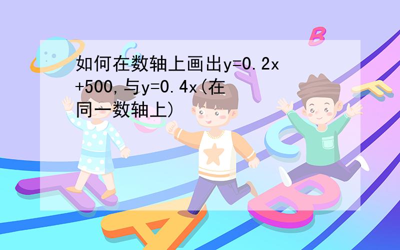 如何在数轴上画出y=0.2x+500,与y=0.4x(在同一数轴上)