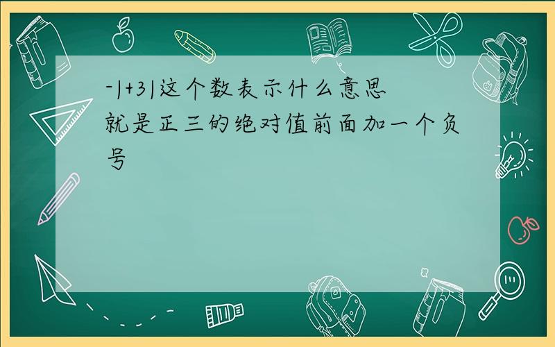 -|+3|这个数表示什么意思就是正三的绝对值前面加一个负号