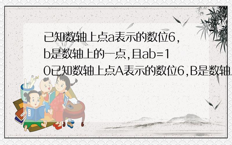 已知数轴上点a表示的数位6,b是数轴上的一点,且ab=10已知数轴上点A表示的数位6,B是数轴上的一点,且AB=10,动点P从点A出发,以每秒6个单位长度的速度沿数轴向左均速运动,设运动时间为t（t>0）秒.