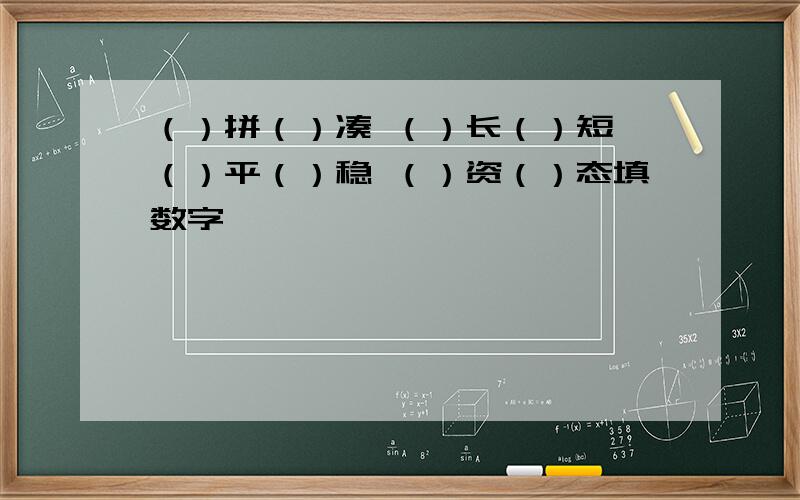 （）拼（）凑 （）长（）短 （）平（）稳 （）资（）态填数字