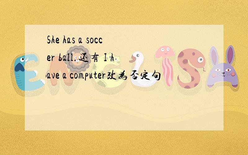 She has a soccer ball.还有 I have a computer改为否定句