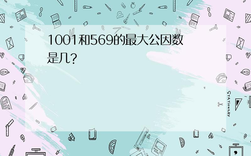 1001和569的最大公因数是几?