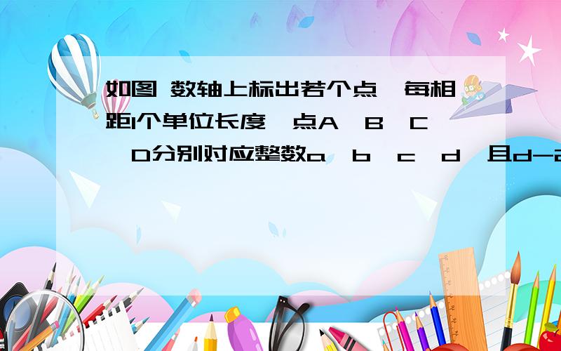 如图 数轴上标出若个点,每相距1个单位长度,点A,B,C,D分别对应整数a,b,c,d,且d-2=10,那么数轴上的原点是A,B,C,D中的那一点