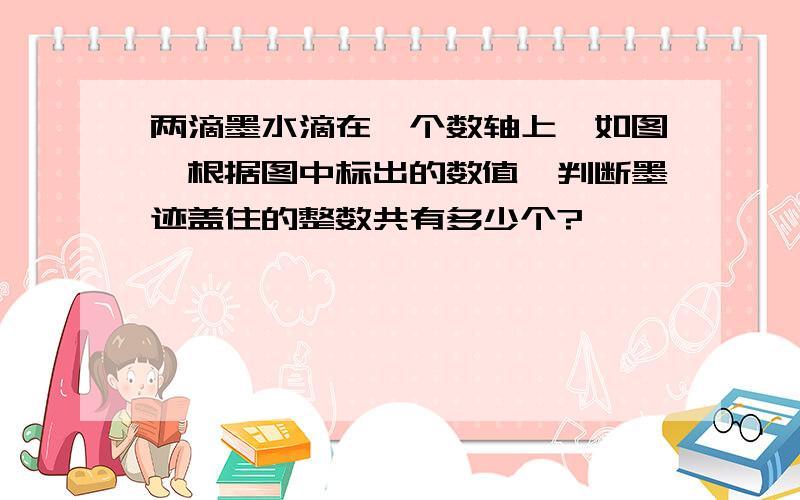 两滴墨水滴在一个数轴上,如图,根据图中标出的数值,判断墨迹盖住的整数共有多少个?