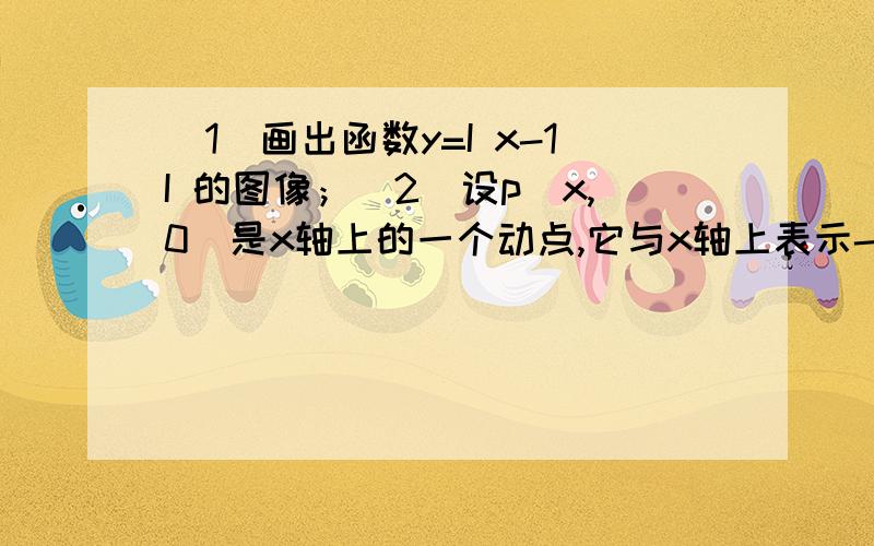 （1）画出函数y=I x-1I 的图像；（2）设p（x,0）是x轴上的一个动点,它与x轴上表示-3的点的距离为y,求x的函数解析式,画出这个函数的图像.求解析式就可以了.我不太理解.