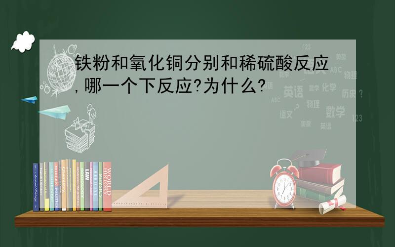 铁粉和氧化铜分别和稀硫酸反应,哪一个下反应?为什么?