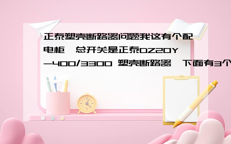 正泰塑壳断路器问题我这有个配电柜,总开关是正泰DZ20Y-400/3300 塑壳断路器,下面有3个分开关 正泰NM10-100/3300 下面3个NM10断路器全部断开 ,送上DZ20Y总开关,会爆炸,送电时用万用表量了总开关下