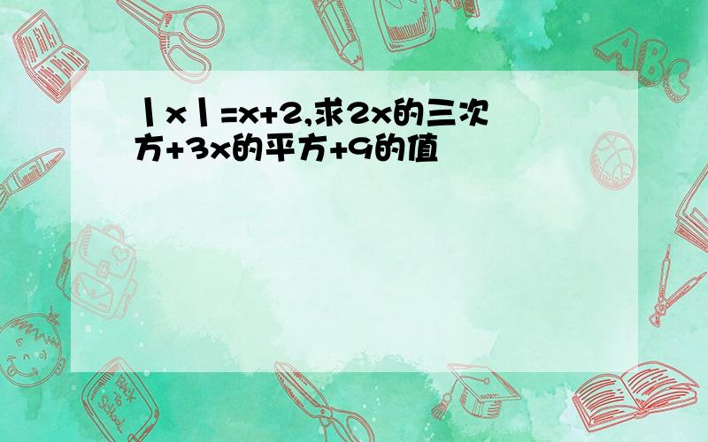 丨x丨=x+2,求2x的三次方+3x的平方+9的值