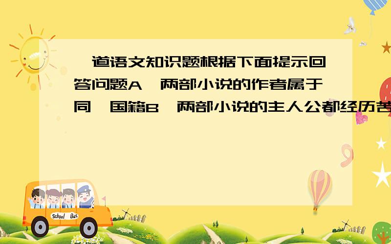 一道语文知识题根据下面提示回答问题A、两部小说的作者属于同一国籍B、两部小说的主人公都经历苦难,都是以作者本人为创作原型C、其中一部小说的作者在失明和身体瘫痪的情况下完成的