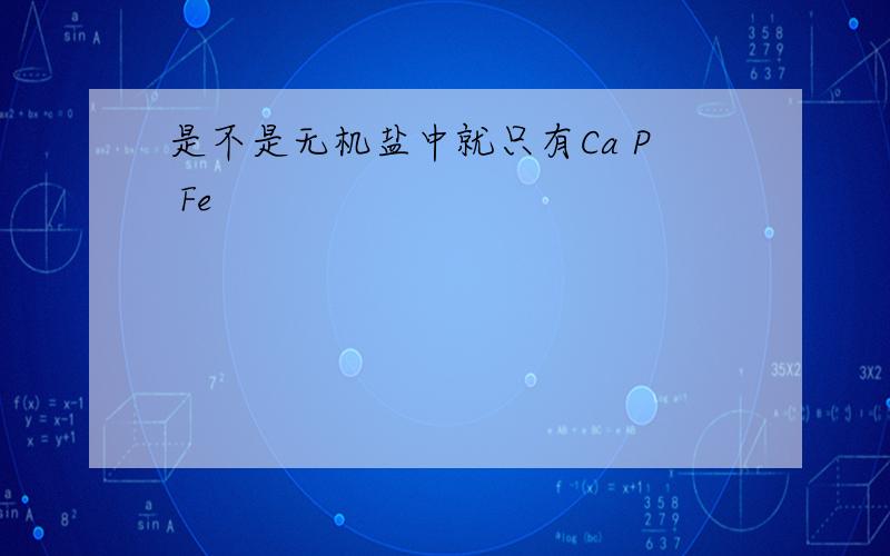 是不是无机盐中就只有Ca P Fe