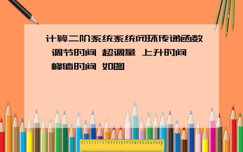 计算二阶系统系统闭环传递函数 调节时间 超调量 上升时间 峰值时间 如图