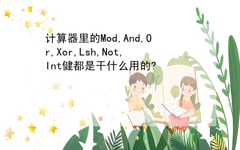 计算器里的Mod,And,Or,Xor,Lsh,Not,Int健都是干什么用的?