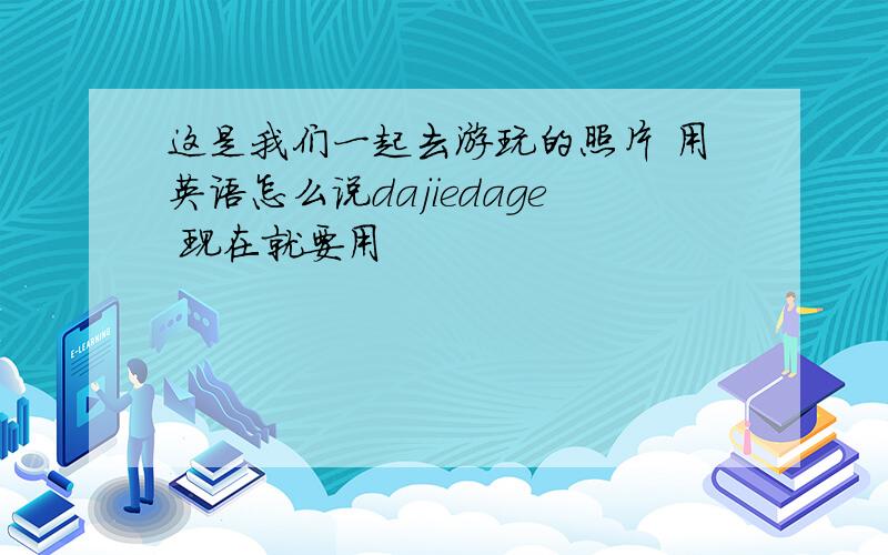 这是我们一起去游玩的照片 用英语怎么说dajiedage 现在就要用