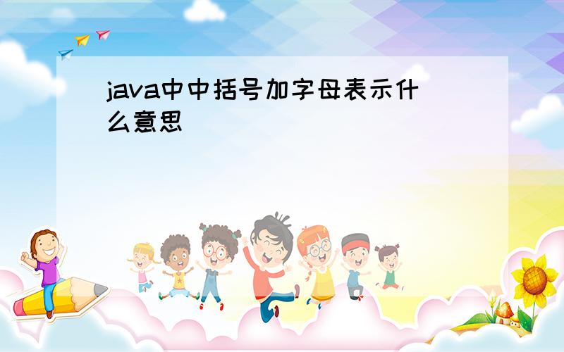 java中中括号加字母表示什么意思