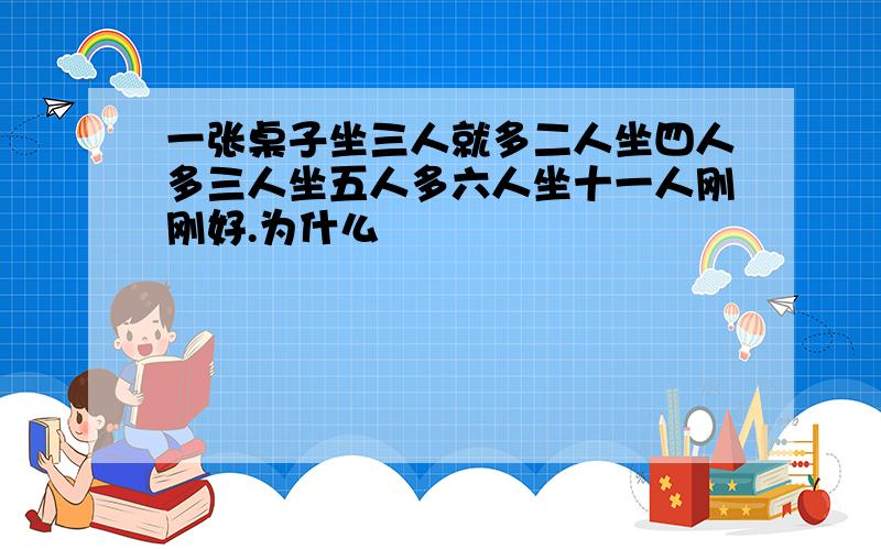 一张桌子坐三人就多二人坐四人多三人坐五人多六人坐十一人刚刚好.为什么