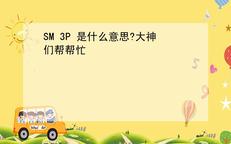 SM 3P 是什么意思?大神们帮帮忙