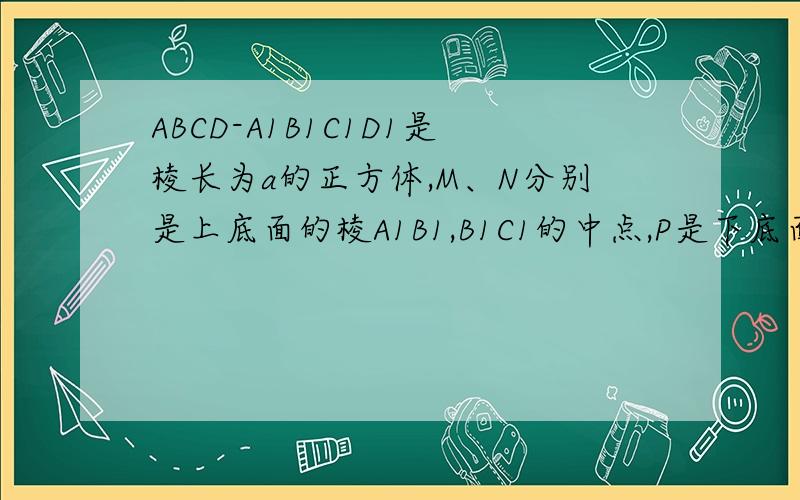 ABCD-A1B1C1D1是棱长为a的正方体,M、N分别是上底面的棱A1B1,B1C1的中点,P是下底面棱AD上的点,AP=(a/3) 过P,M,N的平面交下底面于PQ,Q在CD上,则PQ=_