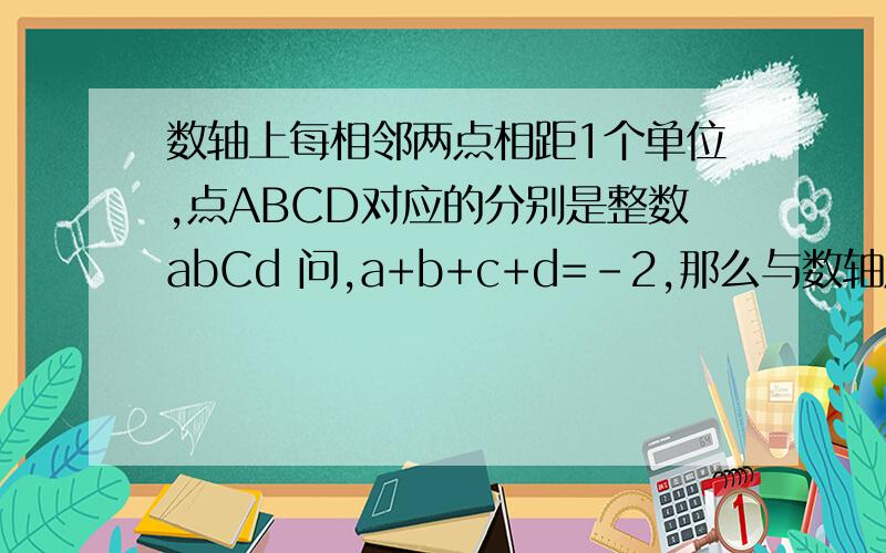 数轴上每相邻两点相距1个单位,点ABCD对应的分别是整数abCd 问,a+b+c+d=-2,那么与数轴原点最接近的点