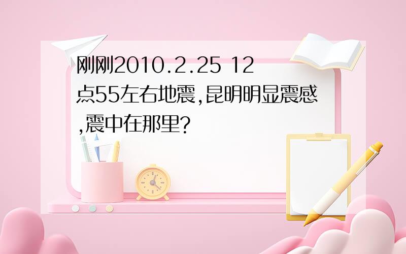 刚刚2010.2.25 12点55左右地震,昆明明显震感,震中在那里?