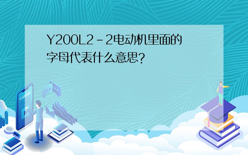 Y200L2-2电动机里面的字母代表什么意思?