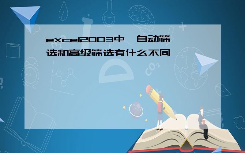 excel2003中,自动筛选和高级筛选有什么不同