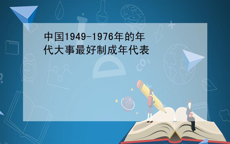 中国1949-1976年的年代大事最好制成年代表