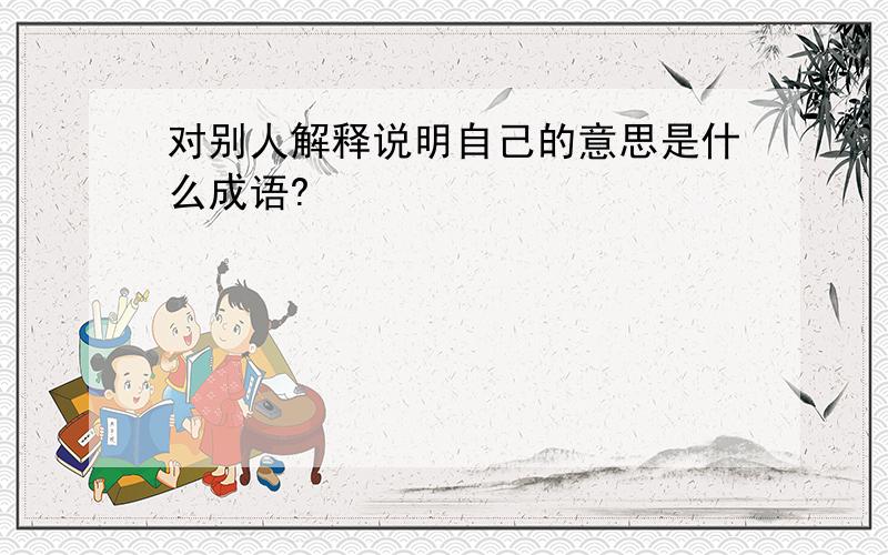 对别人解释说明自己的意思是什么成语?