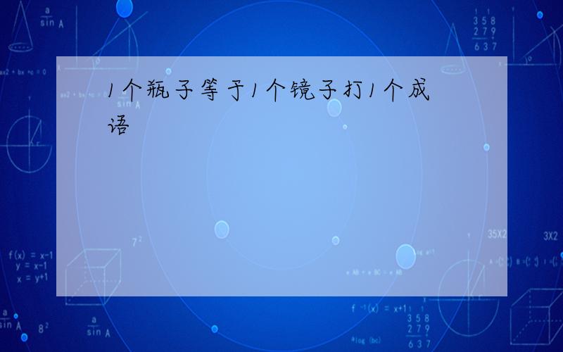 1个瓶子等于1个镜子打1个成语