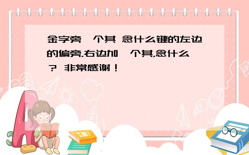 金字旁一个其 念什么键的左边的偏旁，右边加一个其，念什么？ 非常感谢！