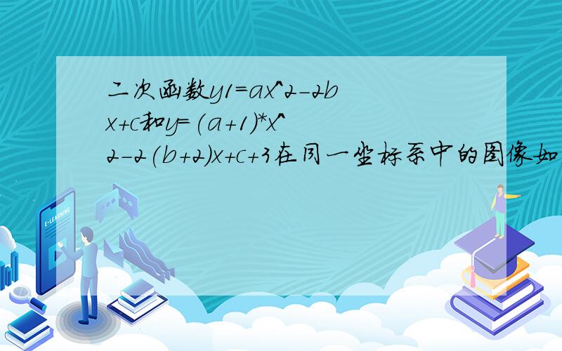 二次函数y1=ax^2-2bx+c和y=(a+1)*x^2-2(b+2)x+c+3在同一坐标系中的图像如图所示,若OB=OA,BC=DC,且点B,C的横坐标分别为1,3,求着两个函数的解析式.