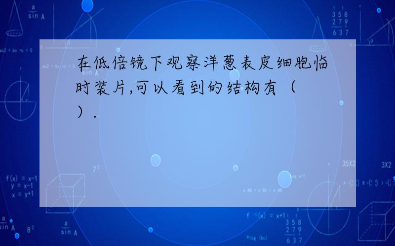 在低倍镜下观察洋葱表皮细胞临时装片,可以看到的结构有（ ）.