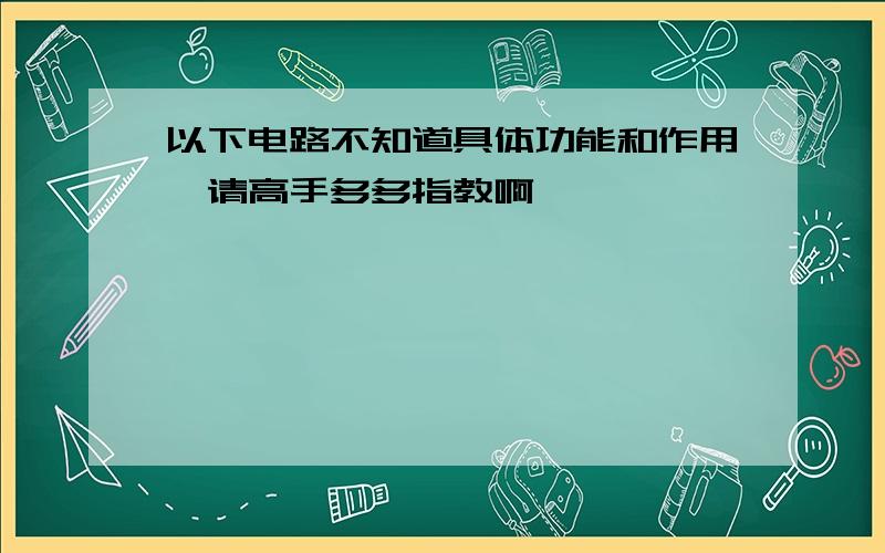 以下电路不知道具体功能和作用,请高手多多指教啊