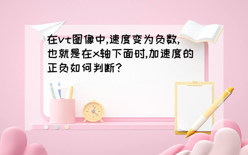 在vt图像中,速度变为负数,也就是在x轴下面时,加速度的正负如何判断?