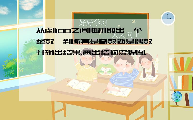 从1到100之间随机取出一个整数,判断其是奇数还是偶数,并输出结果.画出结构流程图.