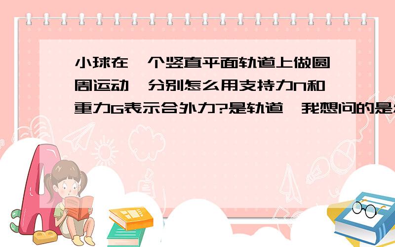 小球在一个竖直平面轨道上做圆周运动,分别怎么用支持力N和重力G表示合外力?是轨道,我想问的是怎么用N和G的关系式表示向心力