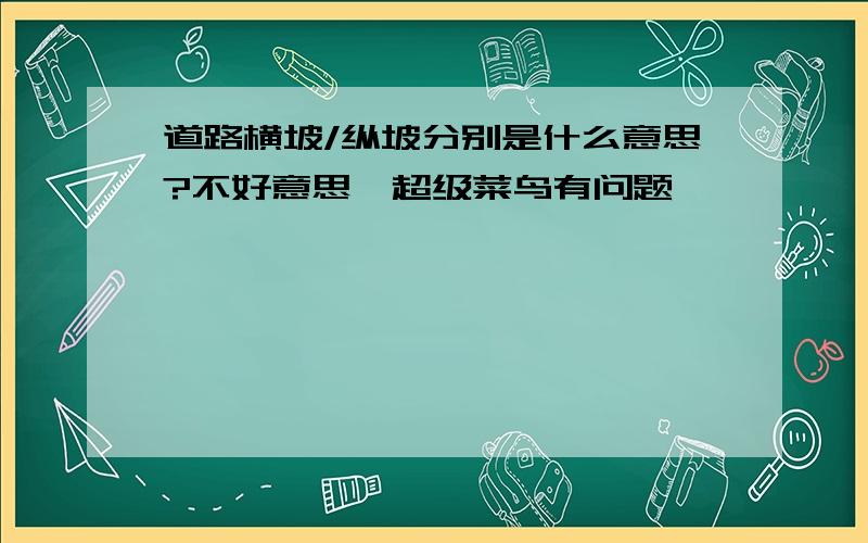 道路横坡/纵坡分别是什么意思?不好意思,超级菜鸟有问题