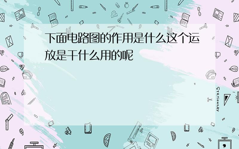 下面电路图的作用是什么这个运放是干什么用的呢