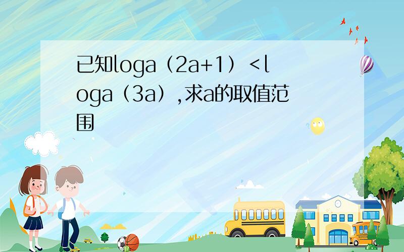 已知loga（2a+1）＜loga（3a）,求a的取值范围