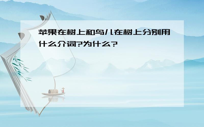 苹果在树上和鸟儿在树上分别用什么介词?为什么?