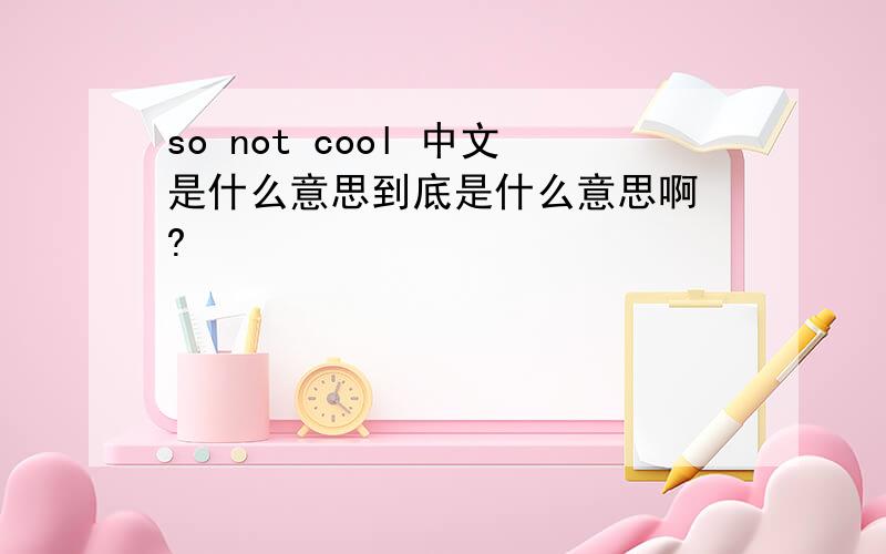 so not cool 中文是什么意思到底是什么意思啊 ?