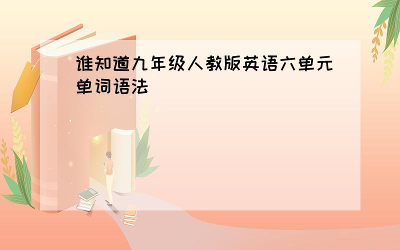 谁知道九年级人教版英语六单元单词语法